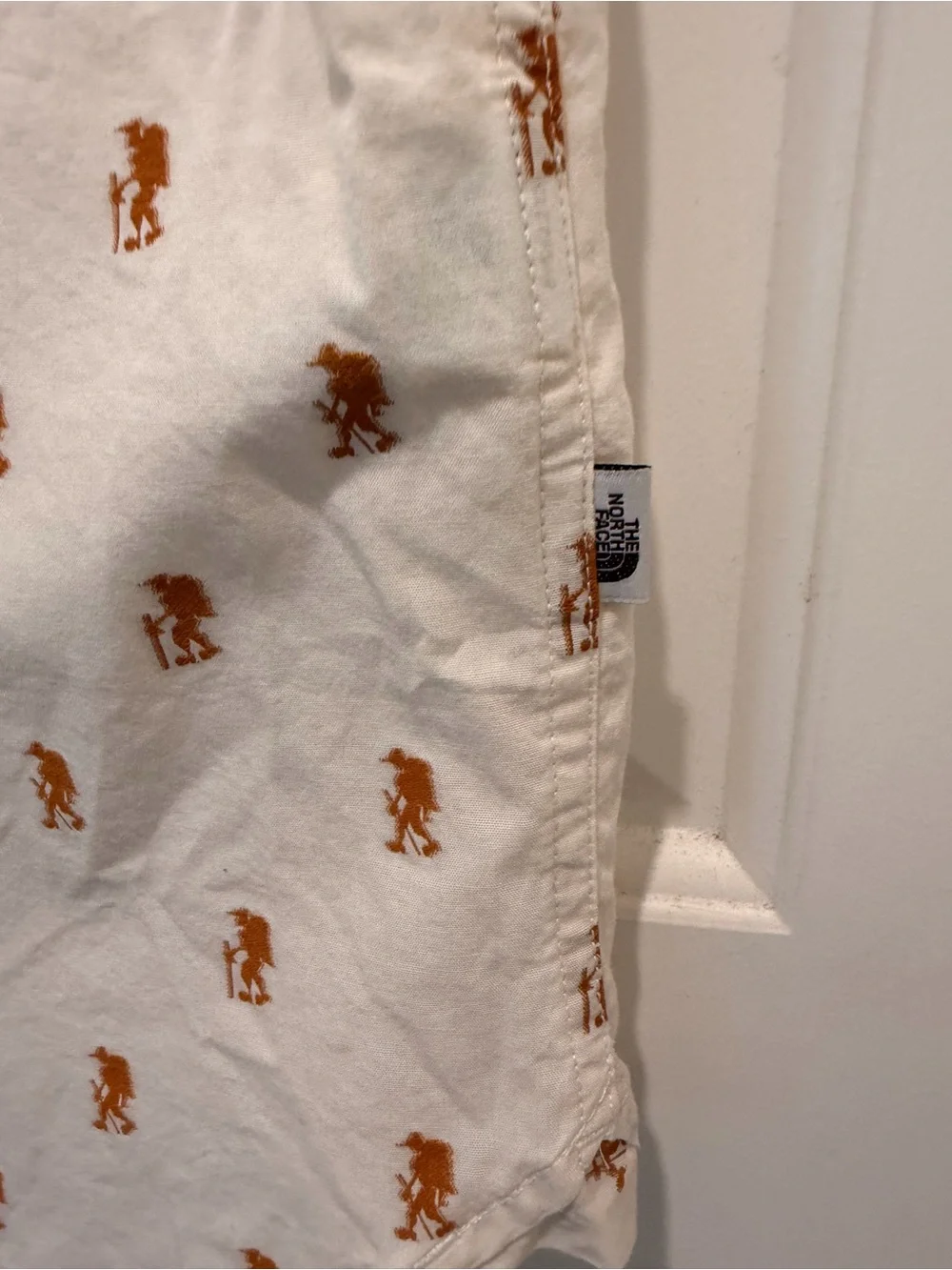 The North Face Hiker Print Button Front Cotton Short Sleeve Shirt Men's Large